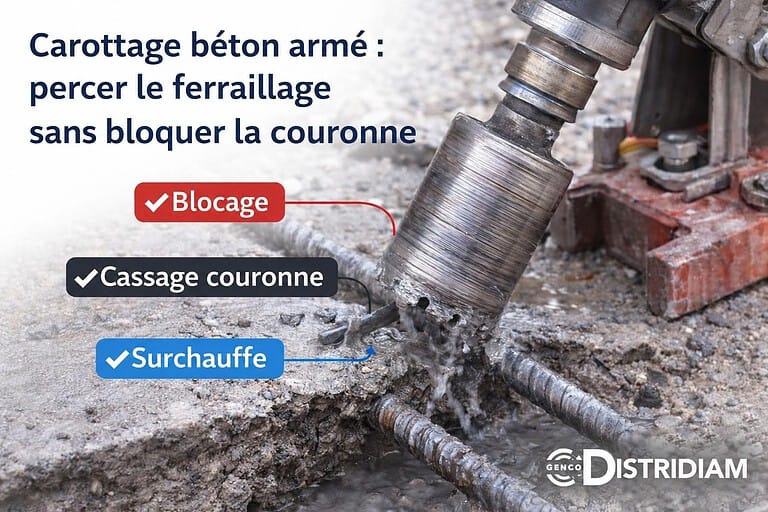 Carottage béton armé : comment percer le ferraillage sans bloquer la couronne – DISTRIDIAM