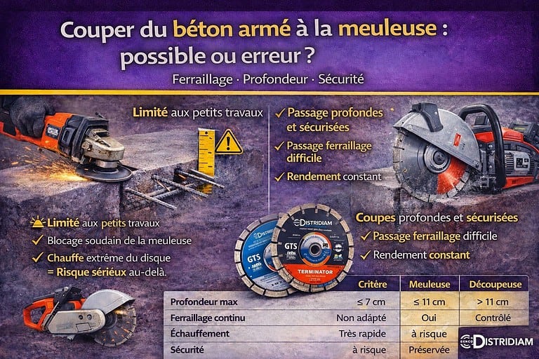 Couper du béton armé à la meuleuse : possible ou erreur ? – DISTRIDIAM