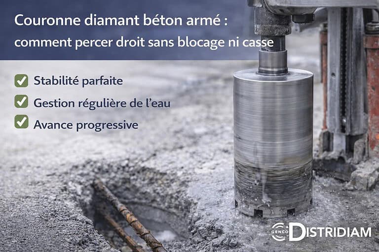 Couronne diamant béton armé : comment percer droit sans blocage ni casse – DISTRIDIAM