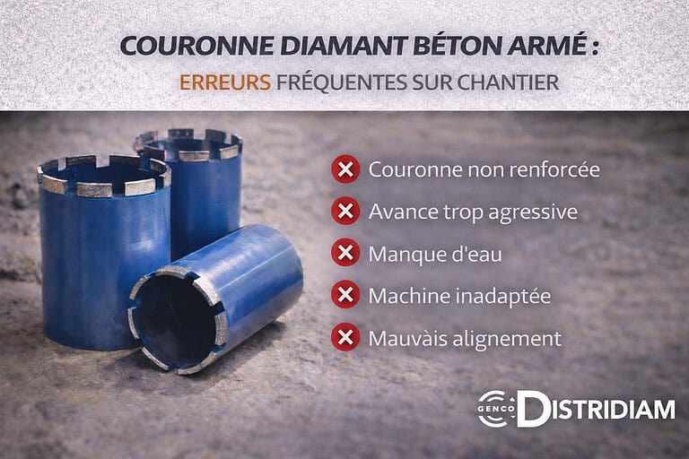 Couronne diamant béton armé : erreurs fréquentes sur chantier – DISTRIDIAM