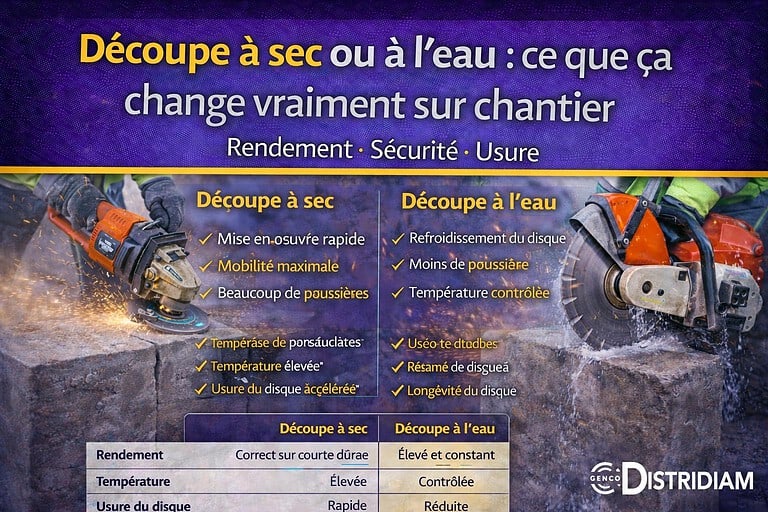 Découpe à sec ou à l’eau : ce que ça change vraiment sur chantier – DISTRIDIAM