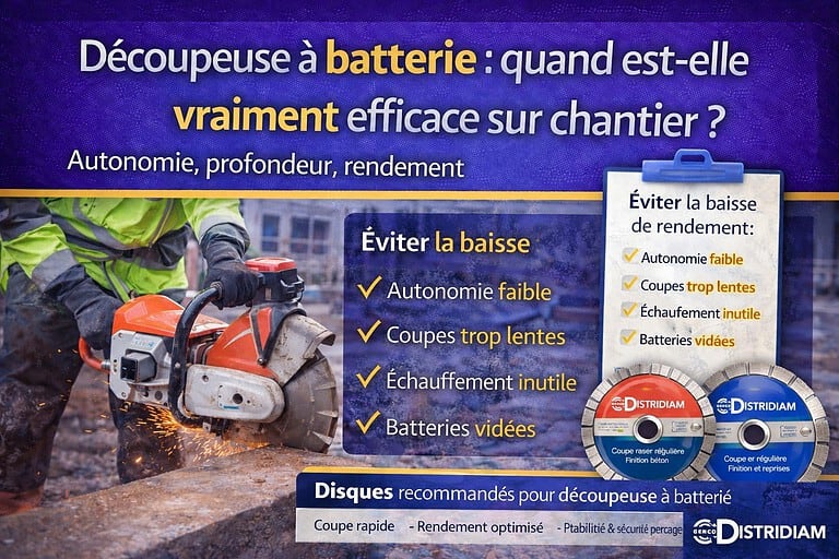 Découpeuse à batterie : quand est-elle vraiment efficace sur chantier – DISTRIDIAM