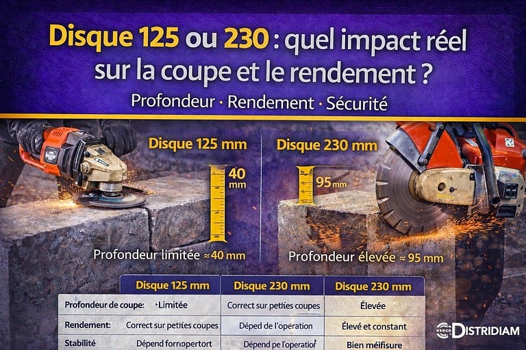 Disque 125 ou 230 : quel impact réel sur la coupe et le rendement ? – DISTRIDIAM