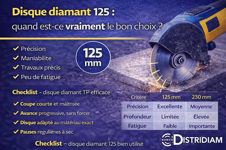 Disque diamant 125 : quand est-ce vraiment le bon choix ? – DISTRIDIAM
