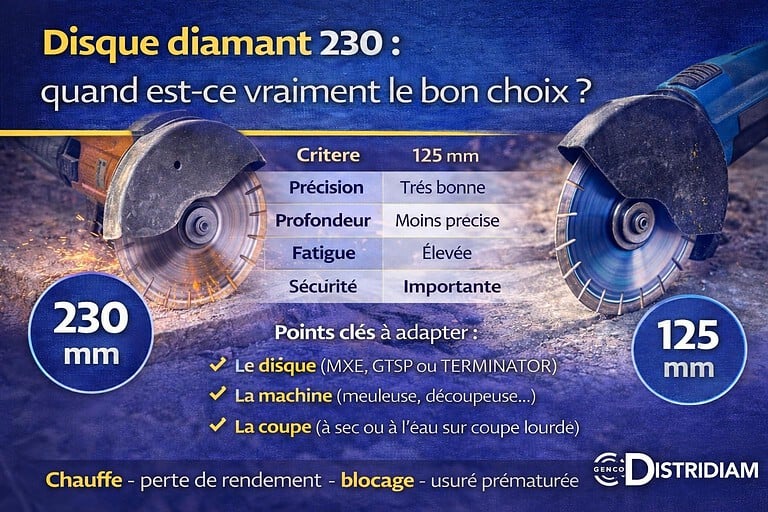 Disque diamant 230 mm : quand est-ce vraiment le bon choix ? – DISTRIDIAM