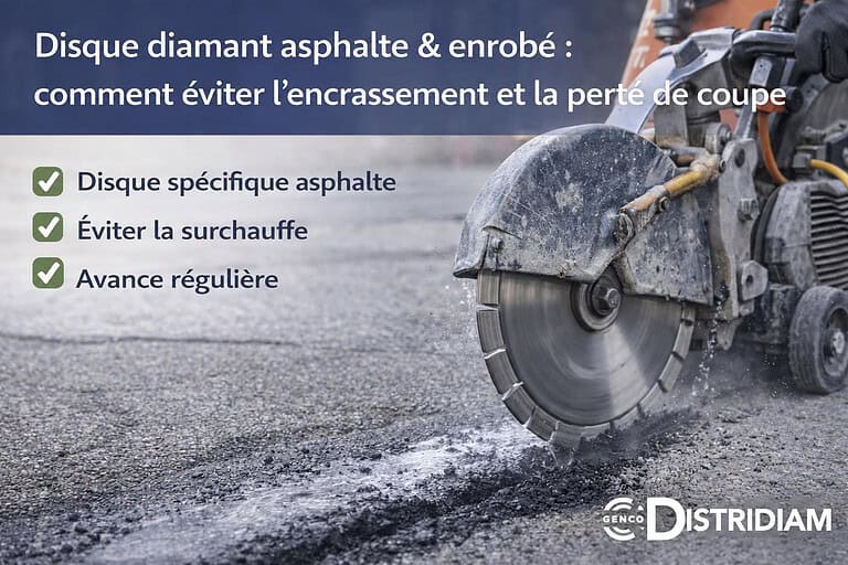 Disque diamant asphalte : comment éviter l’encrassement et la perte de coupe – DISTRIDIAM