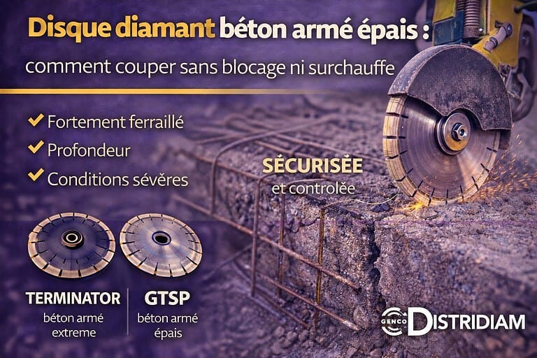 Disque diamant béton armé épais : comment couper sans bloquer ni dévier – DISTRIDIAM