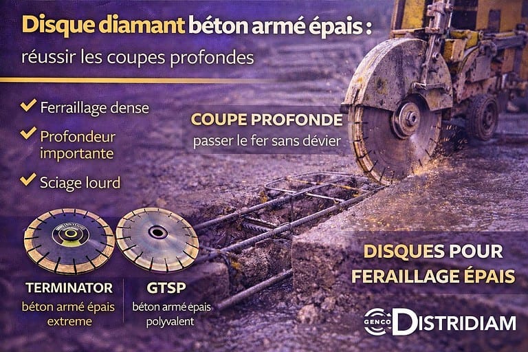 Disque diamant béton armé épais : réussir les coupes profondes – DISTRIDIAM
