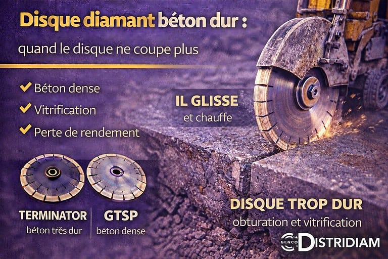 Disque diamant béton dur : quand le disque ne coupe plus – DISTRIDIAM