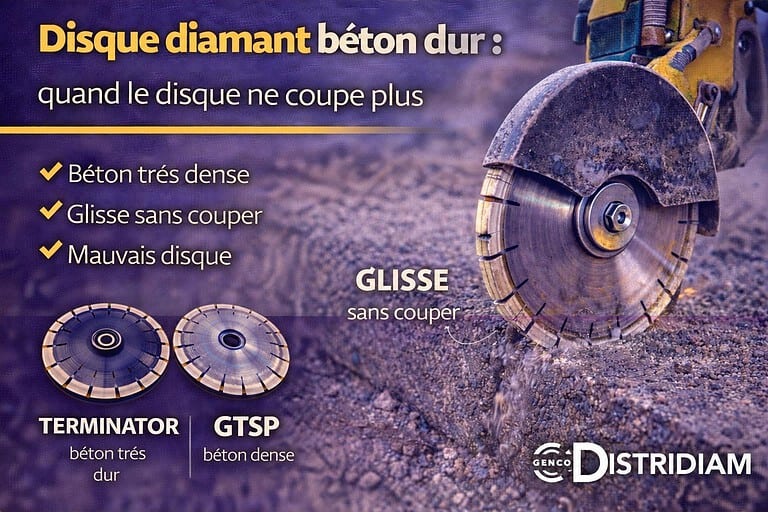 Disque diamant béton dur : quand le disque ne coupe plus – DISTRIDIAM