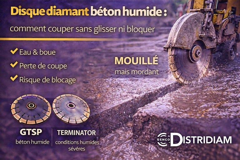 Disque diamant béton humide : comment couper sans glisser ni bloquer – DISTRIDIAM