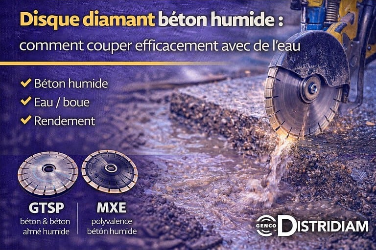 Disque diamant béton humide : couper sans perte de rendement | DISTRIDIAM – DISTRIDIAM