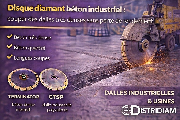 Disque diamant béton industriel : couper des dalles très denses sans perte de rendement – DISTRIDIAM