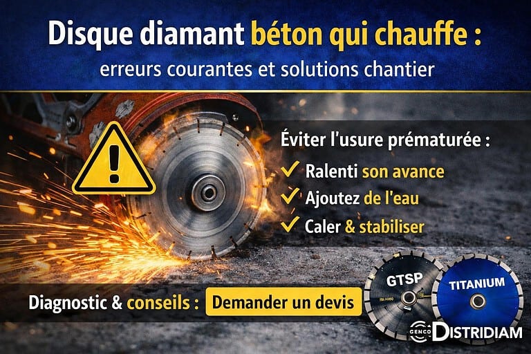 Disque diamant béton qui chauffe : comprendre la cause et corriger efficacement – DISTRIDIAM