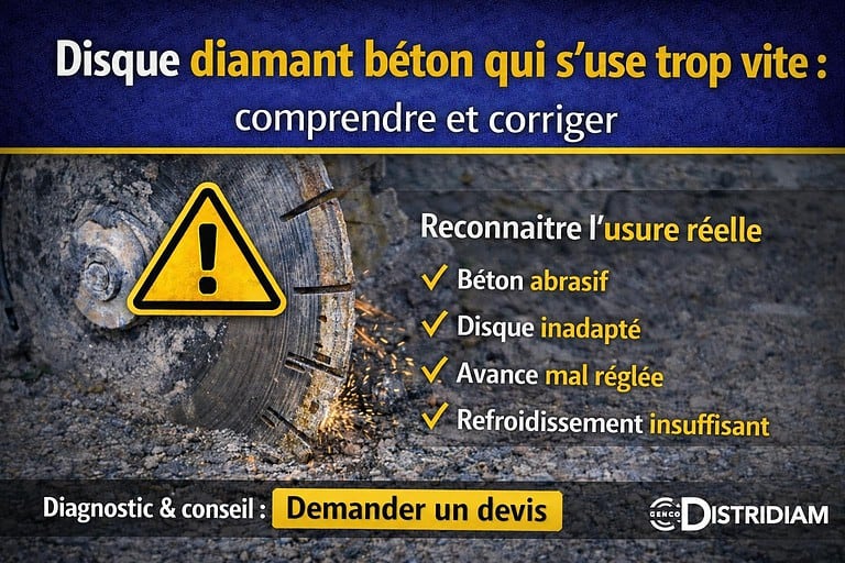 Disque diamant béton qui s’use trop vite : comprendre et corriger – DISTRIDIAM