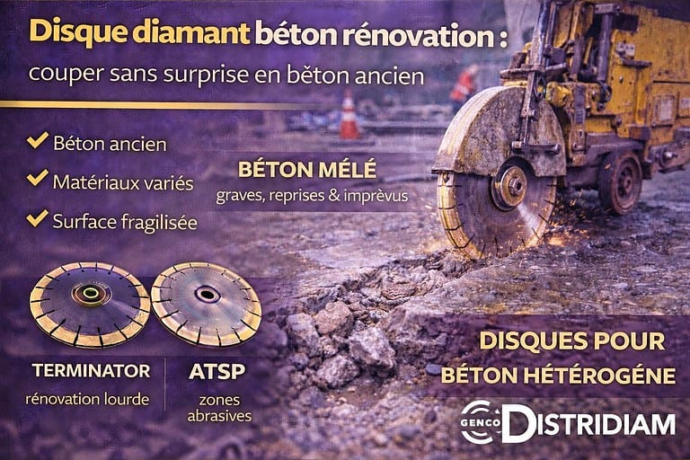 Disque diamant béton rénovation : couper sans surprise en béton ancien – DISTRIDIAM