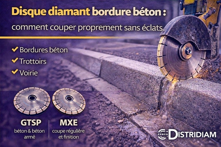 Disque diamant bordure béton : comment couper proprement sans éclats – DISTRIDIAM
