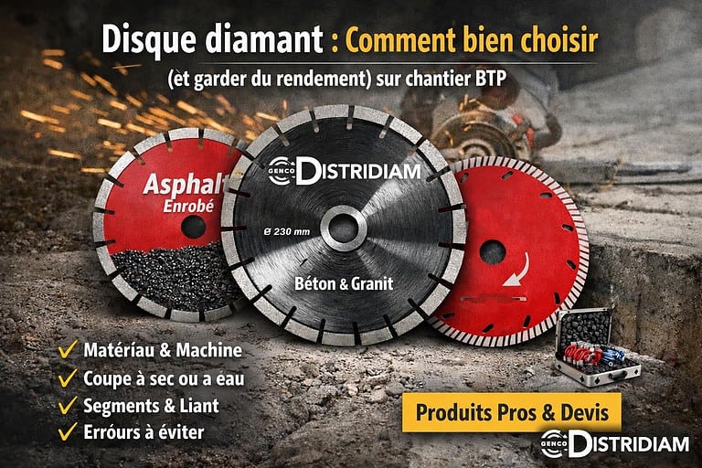 Disque diamant : comment bien choisir (et garder du rendement) sur chantier BTP – DISTRIDIAM