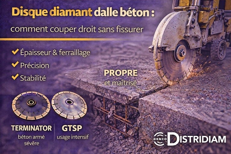 Disque diamant dalle béton : comment couper droit sans fissurer – DISTRIDIAM