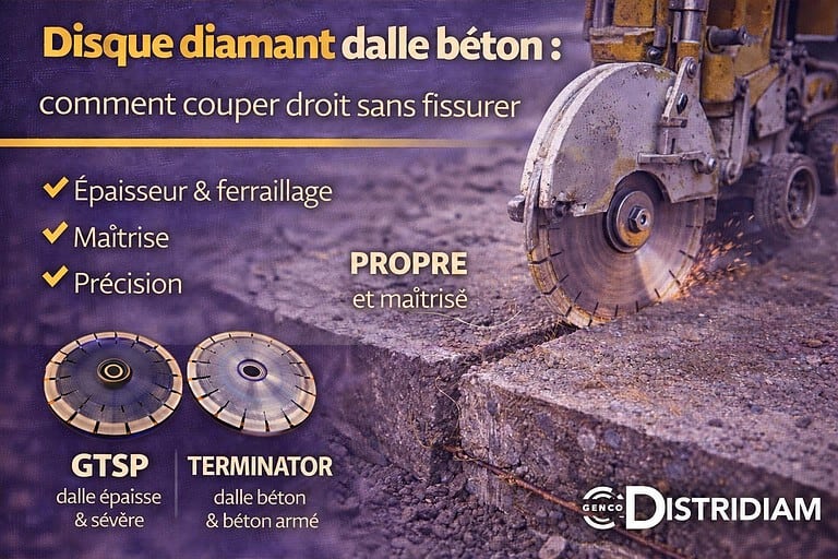 Disque diamant dalle béton : comment couper droit sans fissurer – DISTRIDIAM