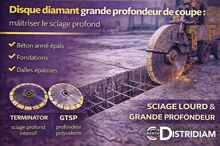 Disque diamant grande profondeur de coupe : maîtriser le sciage profond – DISTRIDIAM