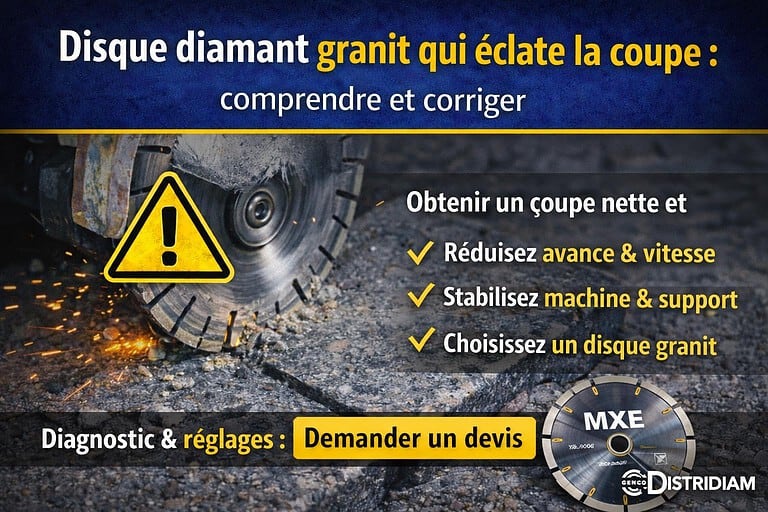 Disque diamant granit qui éclate la coupe : comprendre et corriger – DISTRIDIAM