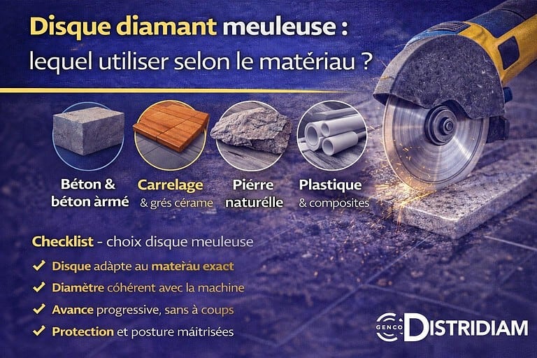 Disque diamant meuleuse : lequel utiliser selon le matériau ? – DISTRIDIAM