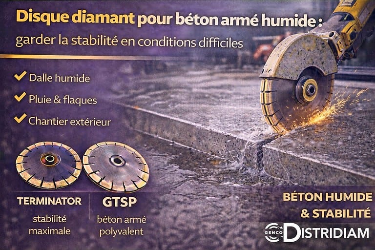 Disque diamant pour béton armé humide : garder la stabilité en conditions difficiles – DISTRIDIAM