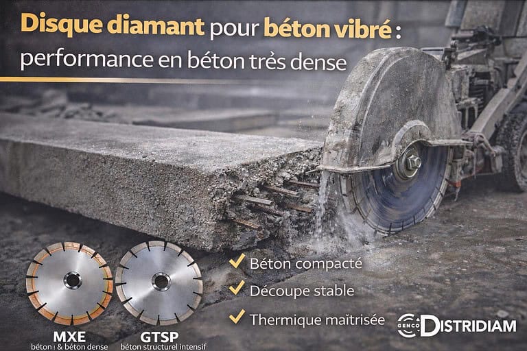 Disque diamant pour béton vibré : performance en béton très dense – DISTRIDIAM