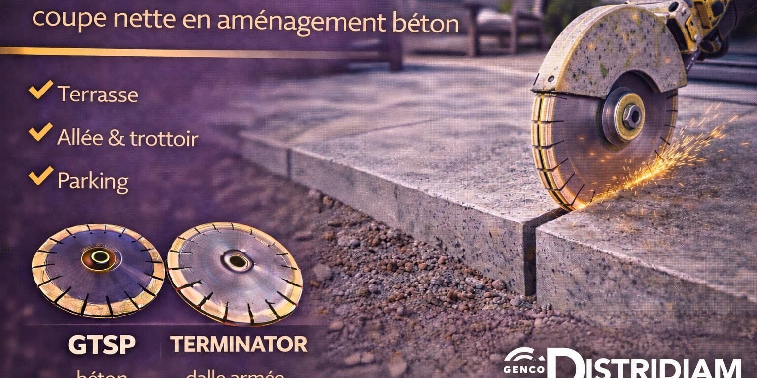 Disque diamant pour dalle extérieure : coupe nette en aménagement béton – DISTRIDIAM