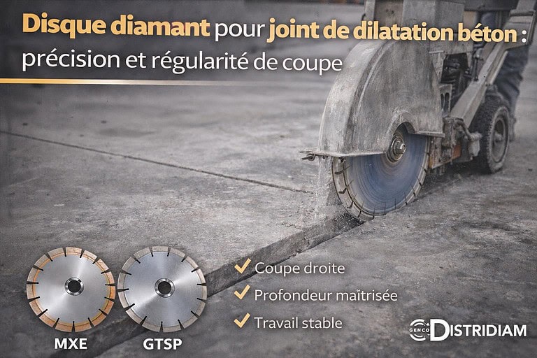Disque diamant pour joint de dilatation béton : précision et régularité de coupe – DISTRIDIAM