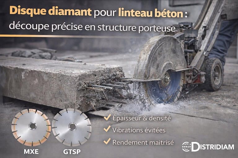 Disque diamant pour linteau béton : découpe précise en structure porteuse – DISTRIDIAM