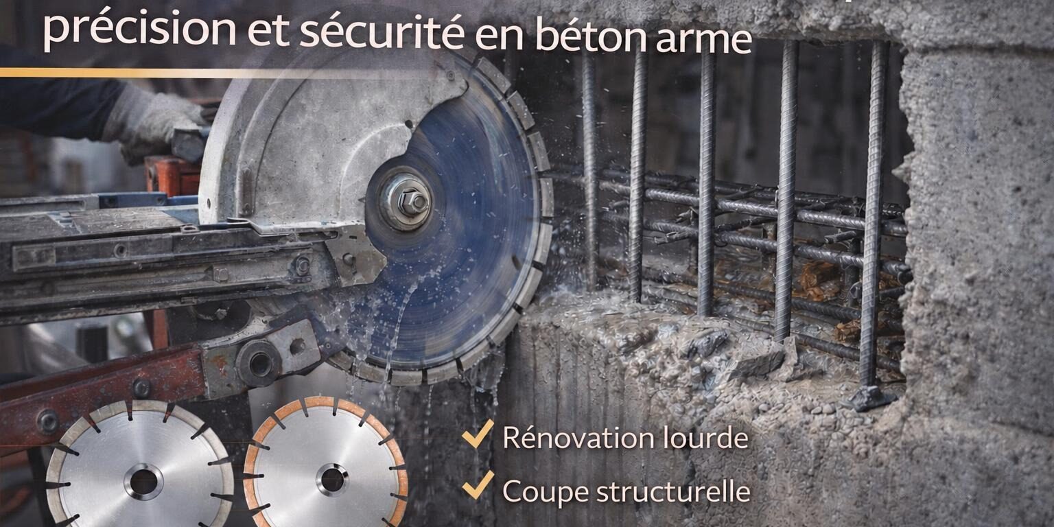 Disque diamant pour ouverture mur porteur : précision et sécurité en béton armé – DISTRIDIAM