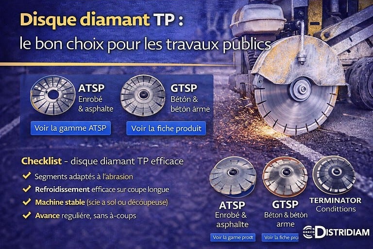 Disque diamant TP : le bon choix pour les travaux publics – DISTRIDIAM