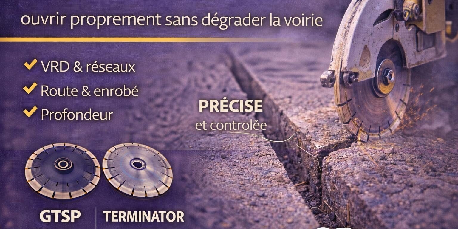 Disque diamant tranchée béton : ouvrir proprement sans dégrader la voirie – DISTRIDIAM