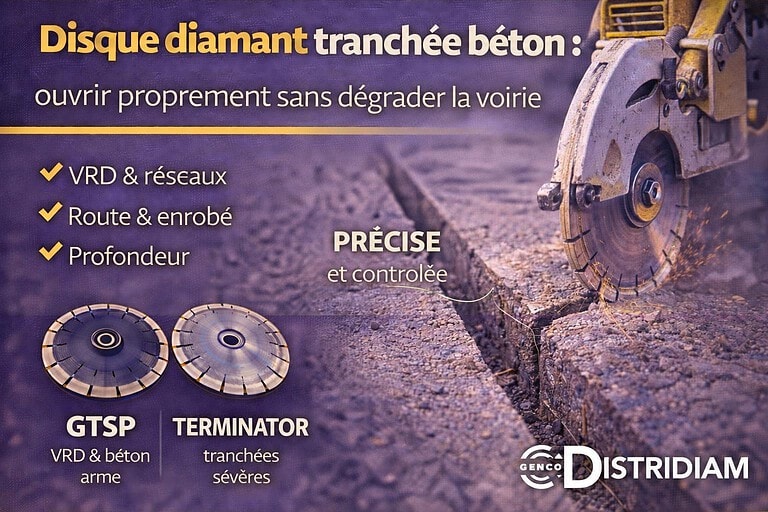 Disque diamant tranchée béton : ouvrir proprement sans dégrader la voirie – DISTRIDIAM