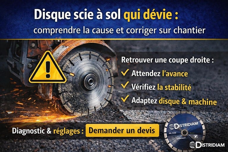 Disque scie à sol qui dévie : comprendre la cause et corriger sur chantier – DISTRIDIAM