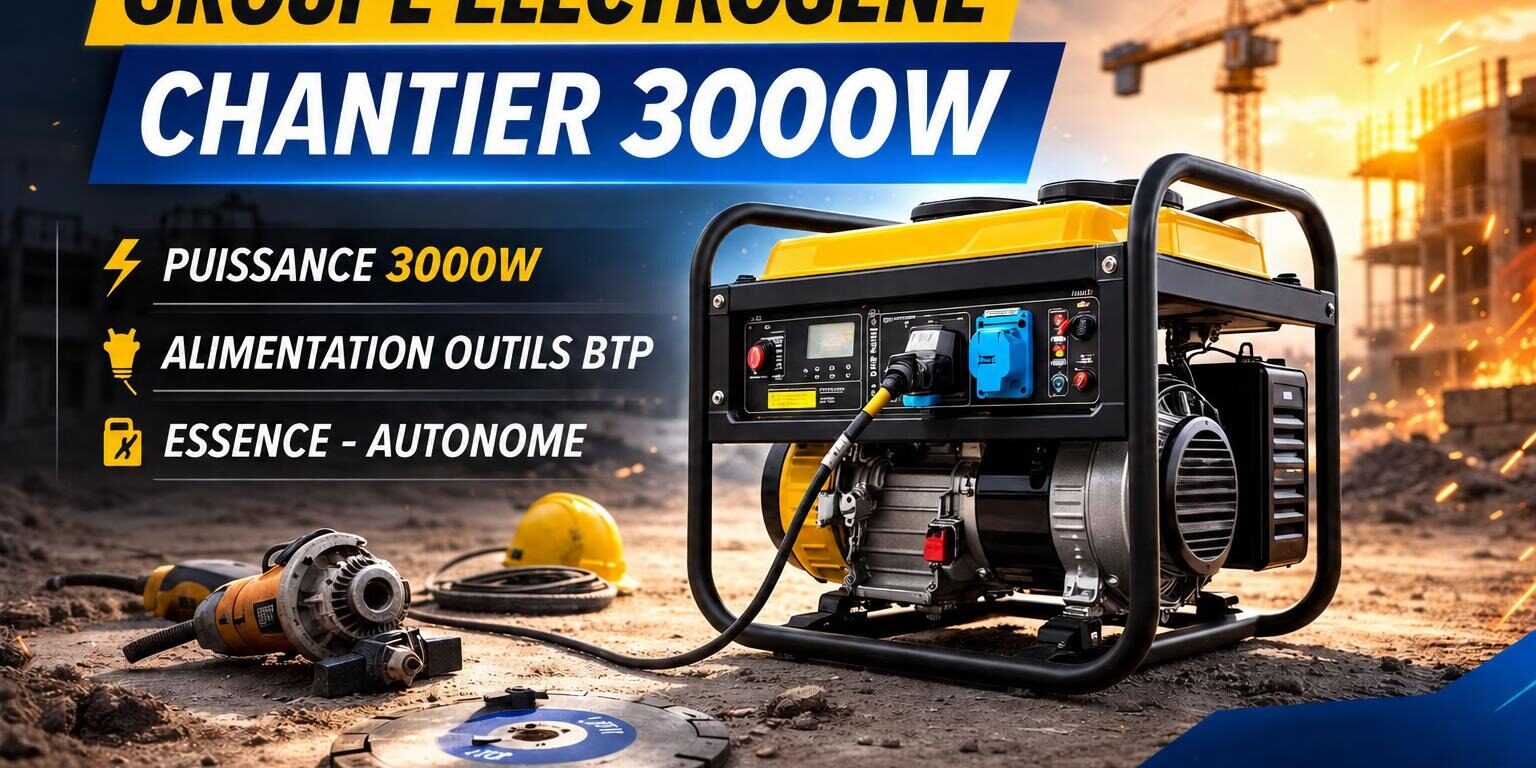 Groupe électrogène chantier 3000W : alimentation fiable pour vos travaux BTP – DISTRIDIAM