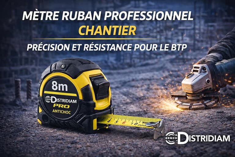 Mètre ruban professionnel chantier : précision et résistance pour le BTP – DISTRIDIAM