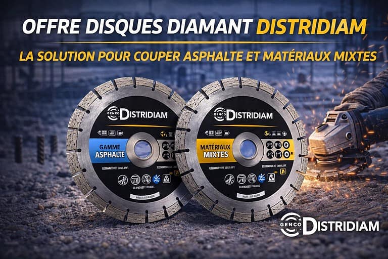 Offre disques diamant DISTRIDIAM : la solution pour couper asphalte et matériaux mixtes – DISTRIDIAM