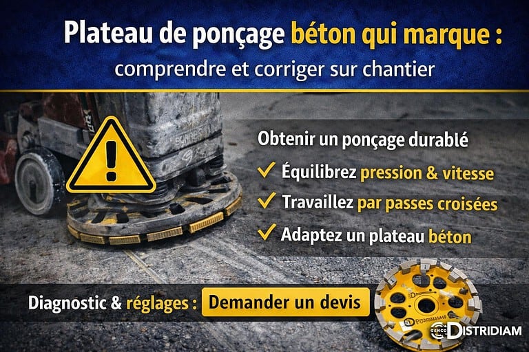 Plateau de ponçage béton qui marque : comprendre et corriger sur chantier – DISTRIDIAM