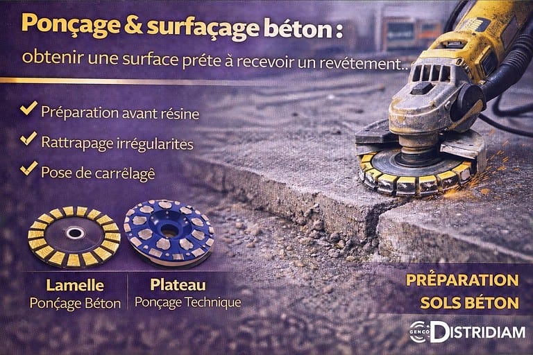 Ponçage and surfaçage béton : obtenir une surface prête à recevoir un revêtement – DISTRIDIAM