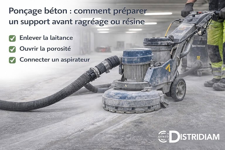 Ponçage béton : comment préparer un support avant ragréage ou résine – DISTRIDIAM