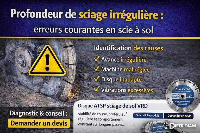 Profondeur de sciage irrégulière : erreurs courantes en scie à sol – DISTRIDIAM