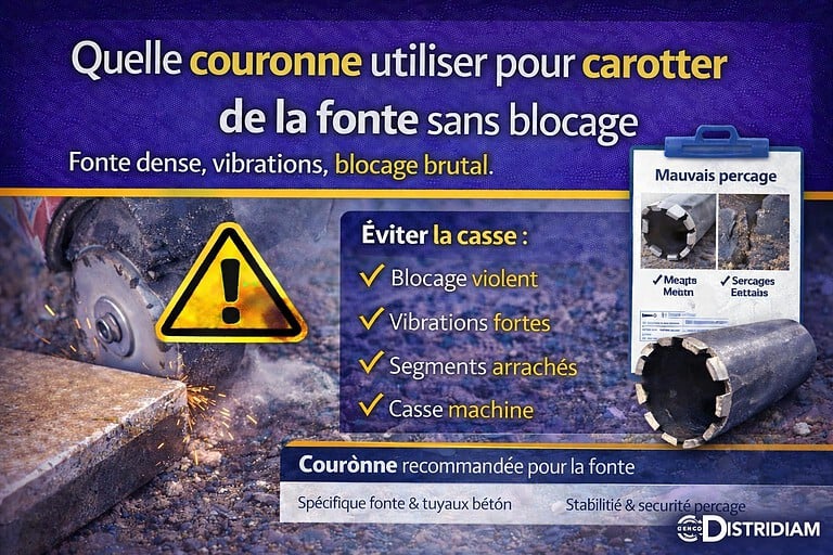 Quelle couronne utiliser pour carotter de la fonte sans blocage – DISTRIDIAM