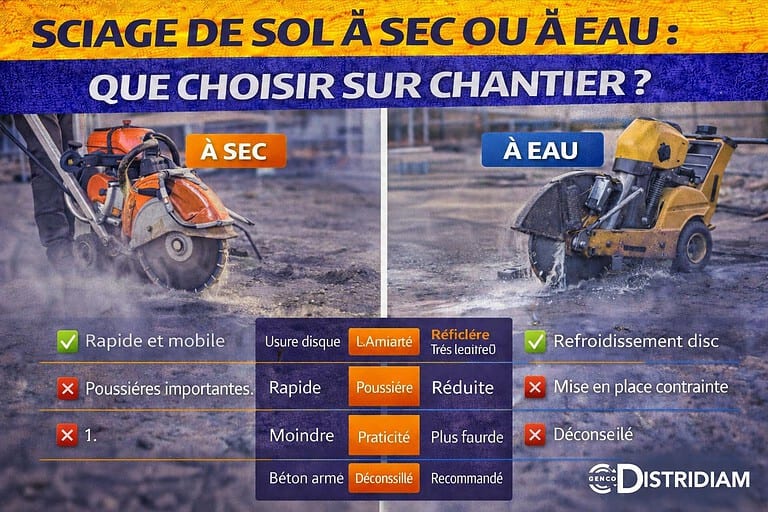 Sciage de sol à sec ou à eau : que choisir sur chantier ? – DISTRIDIAM