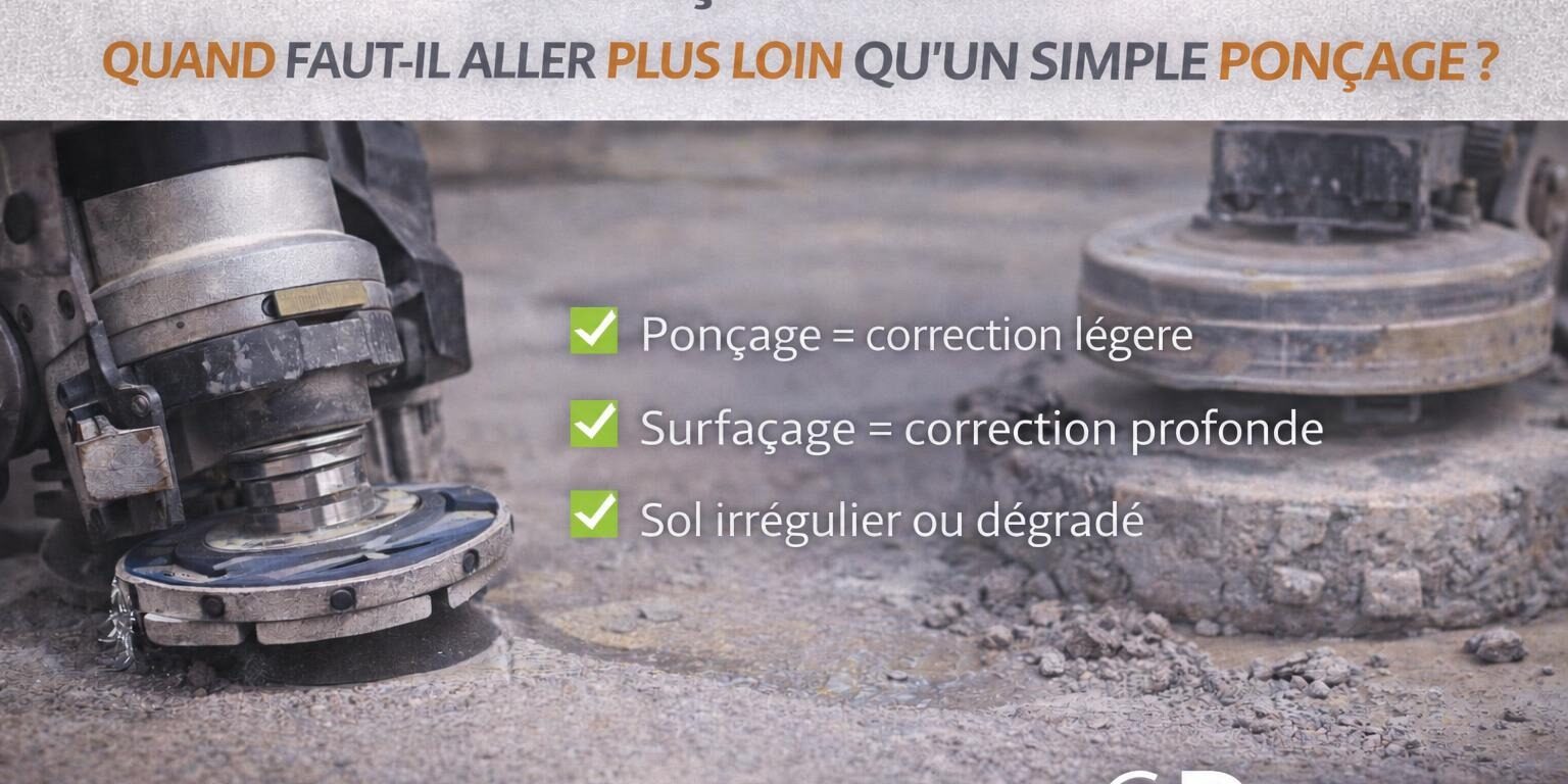 Surfaçage béton : quand faut-il aller plus loin qu’un simple ponçage ? – DISTRIDIAM