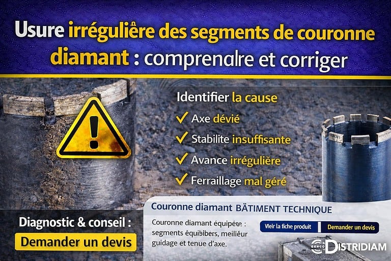 Usure irrégulière des segments de couronne diamant : comprendre et corriger – DISTRIDIAM